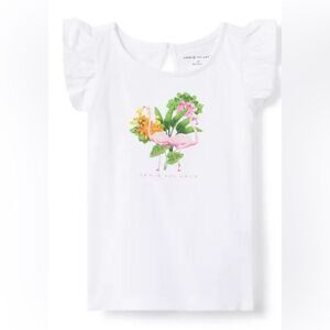 JANIE and JACK Girls New In Packaging Flamingo Ruffle T- Shirt Size: 10 Girls